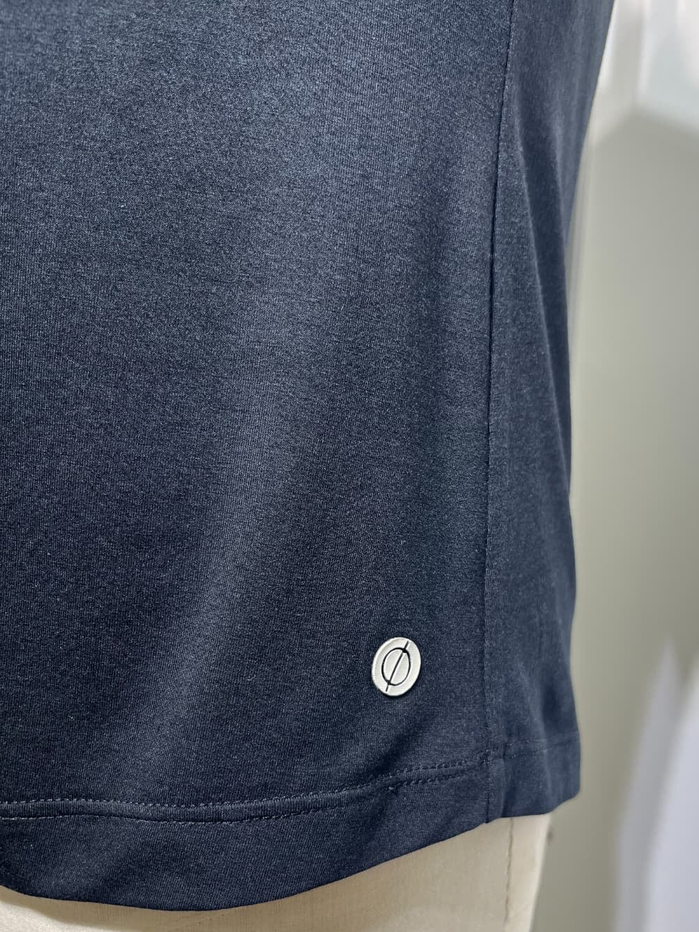 Close-up of the Drøn Intent Tee bamboo fabric — soft, structured, built to last.